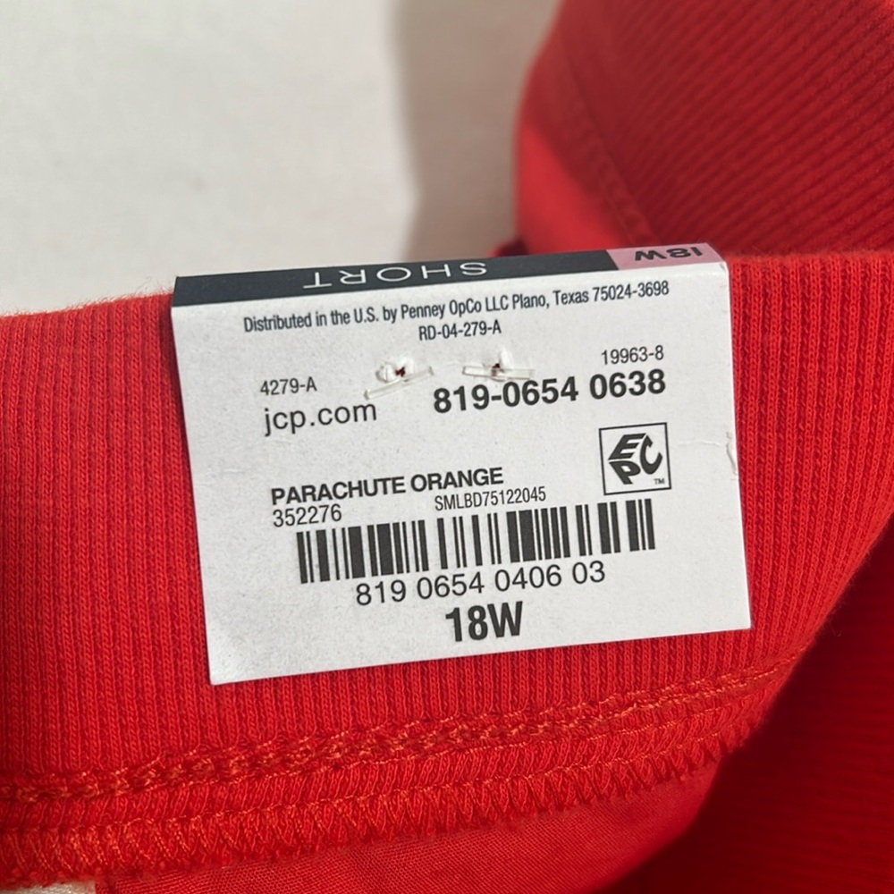 ST JOHNS BAY WOMENS SHORT 4.5” MID RISE ORANGE SIZE 18 W NEW - Picture 7 of 9